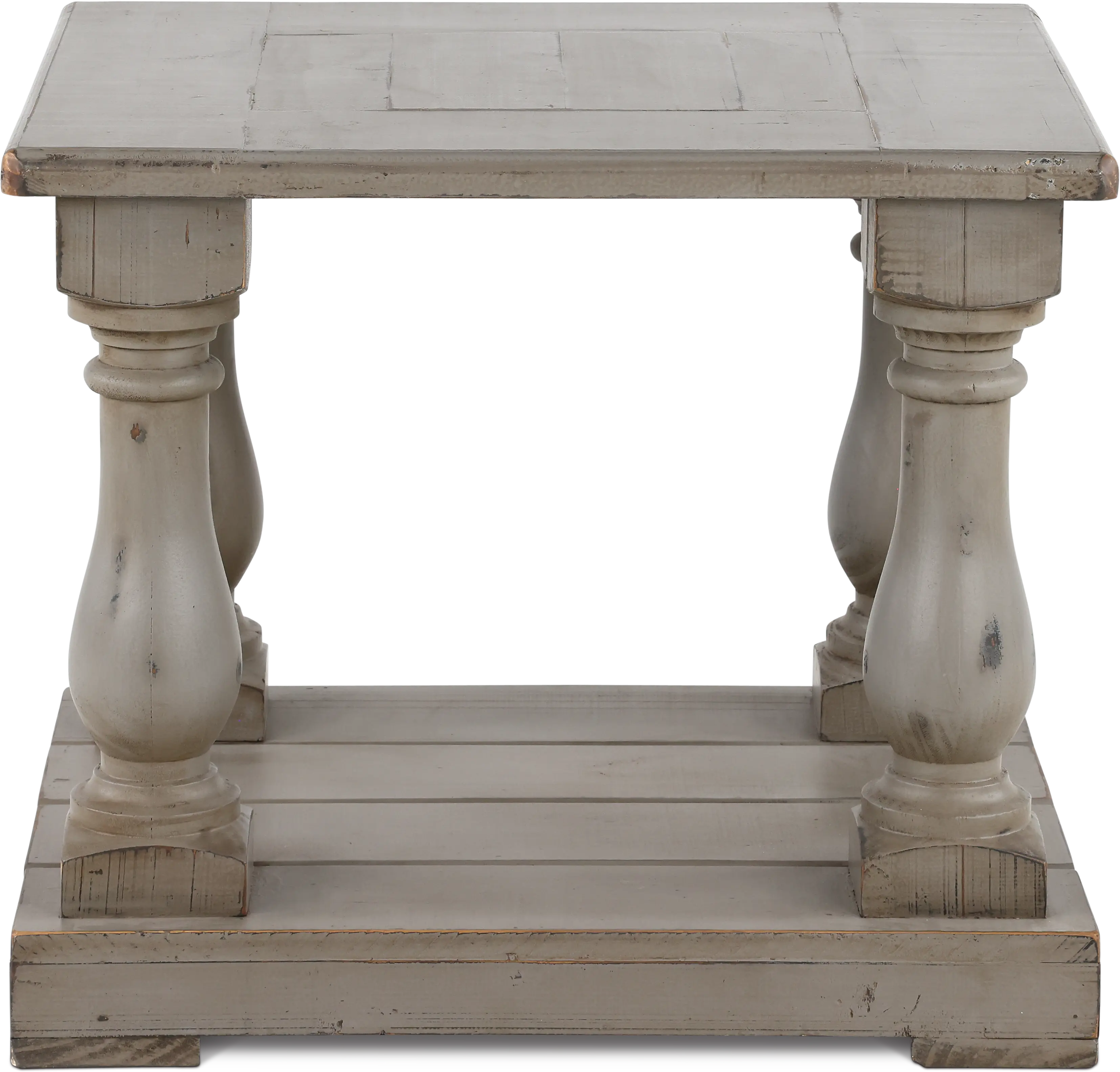 Ivan Weathered Gray Traditional End Table-4