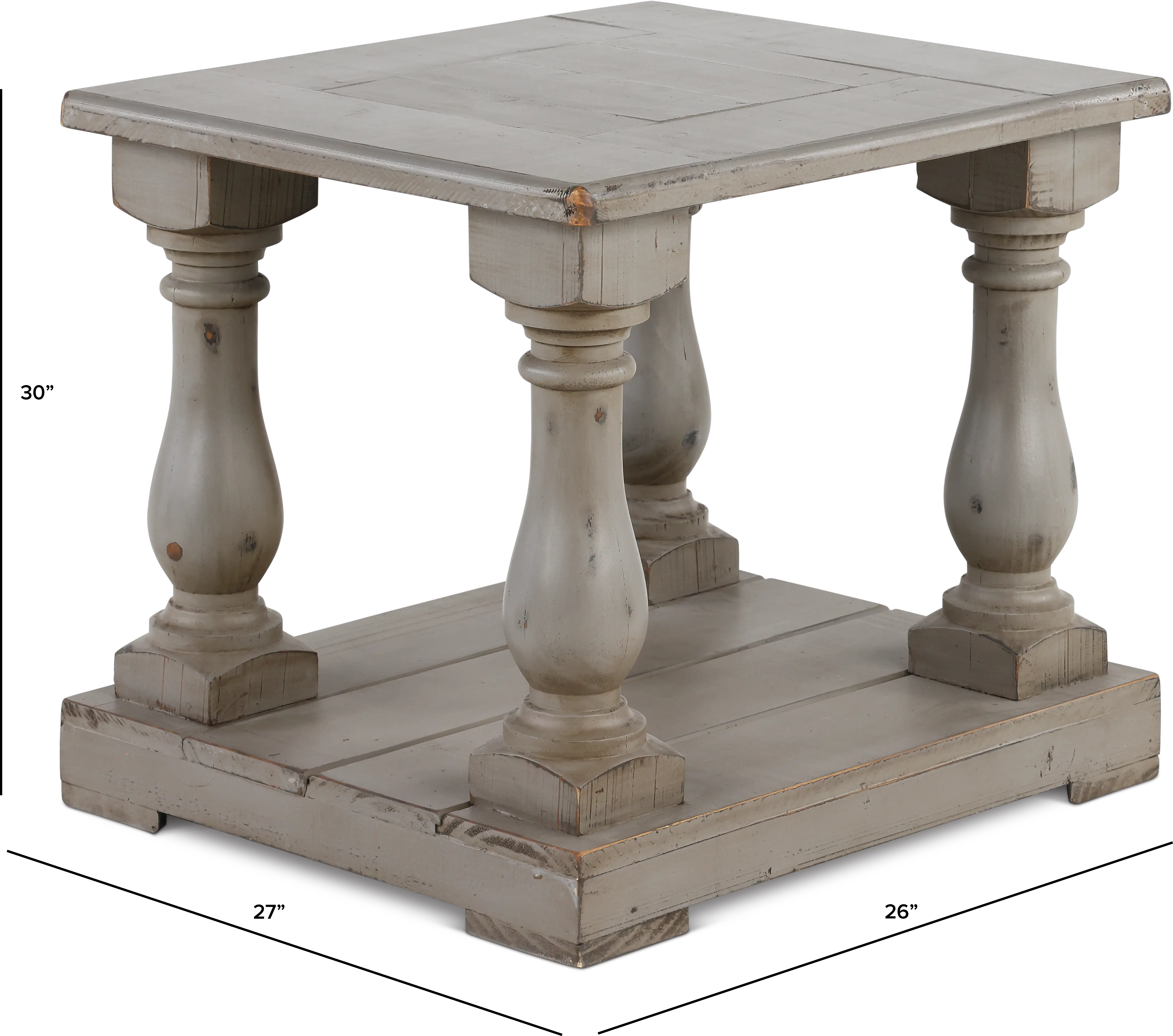 Ivan Weathered Gray Traditional End Table-3