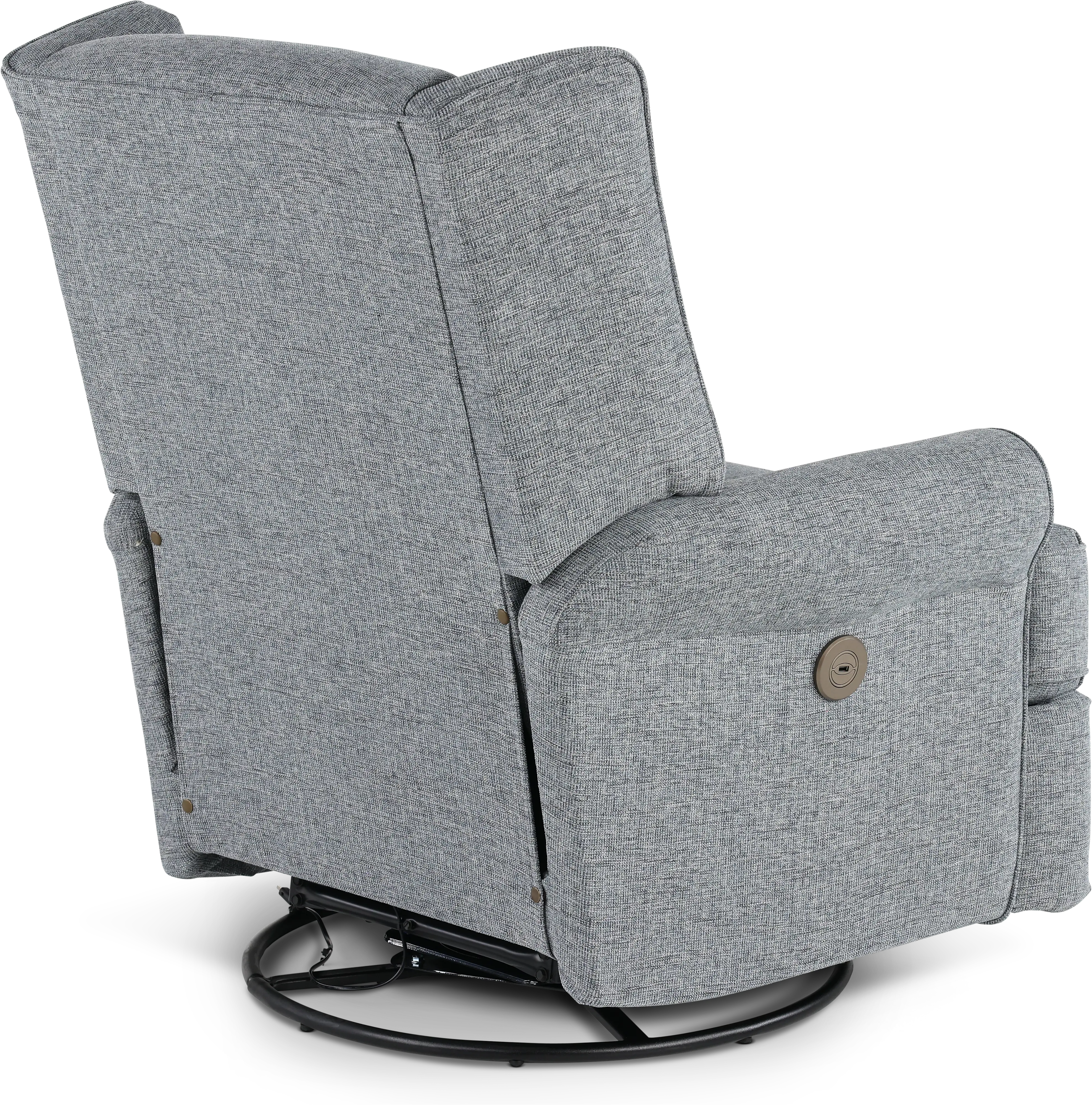 Logan Denim Blue Power Glider Recliner with Swivel-7