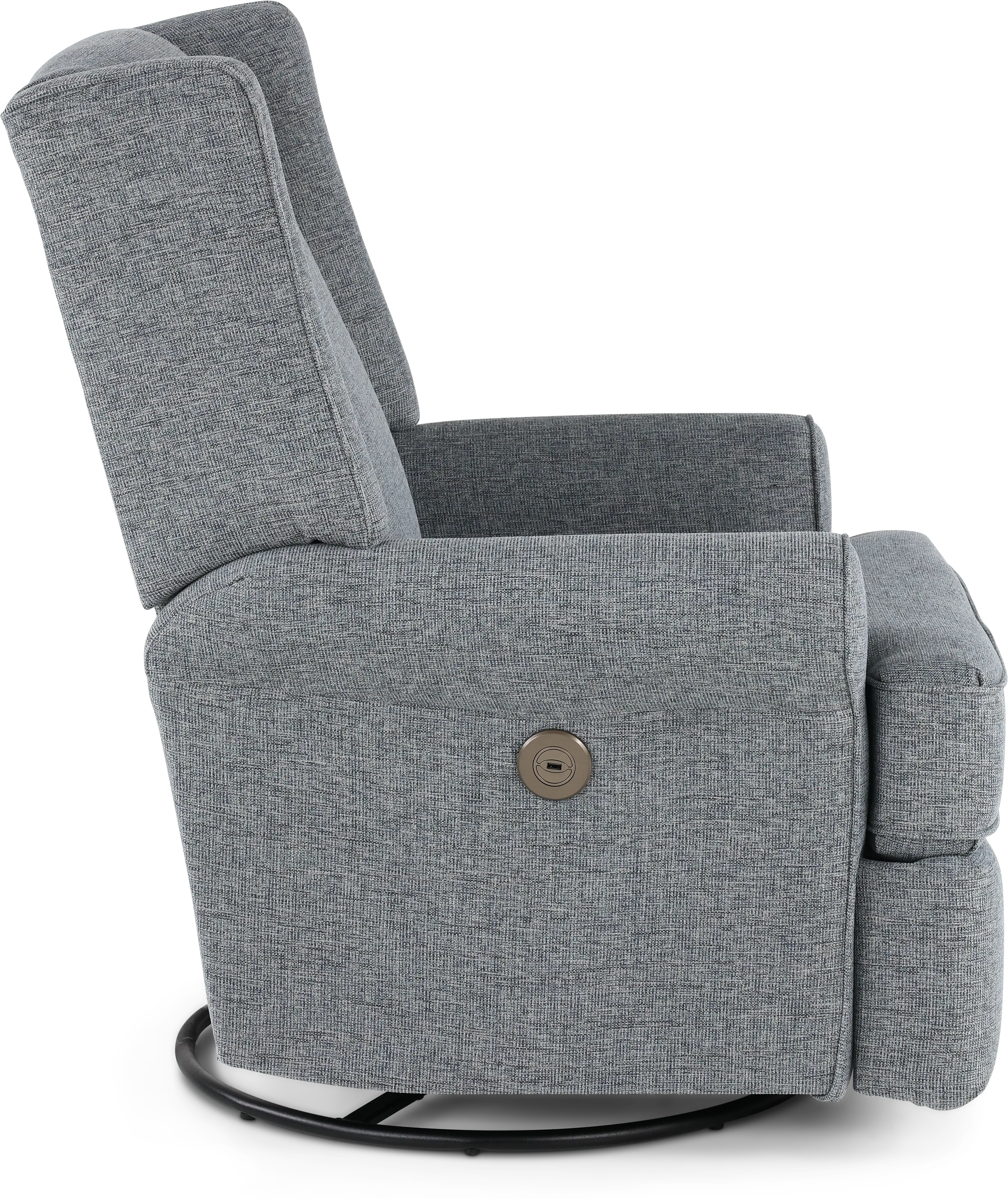 Logan Denim Blue Power Glider Recliner with Swivel-6