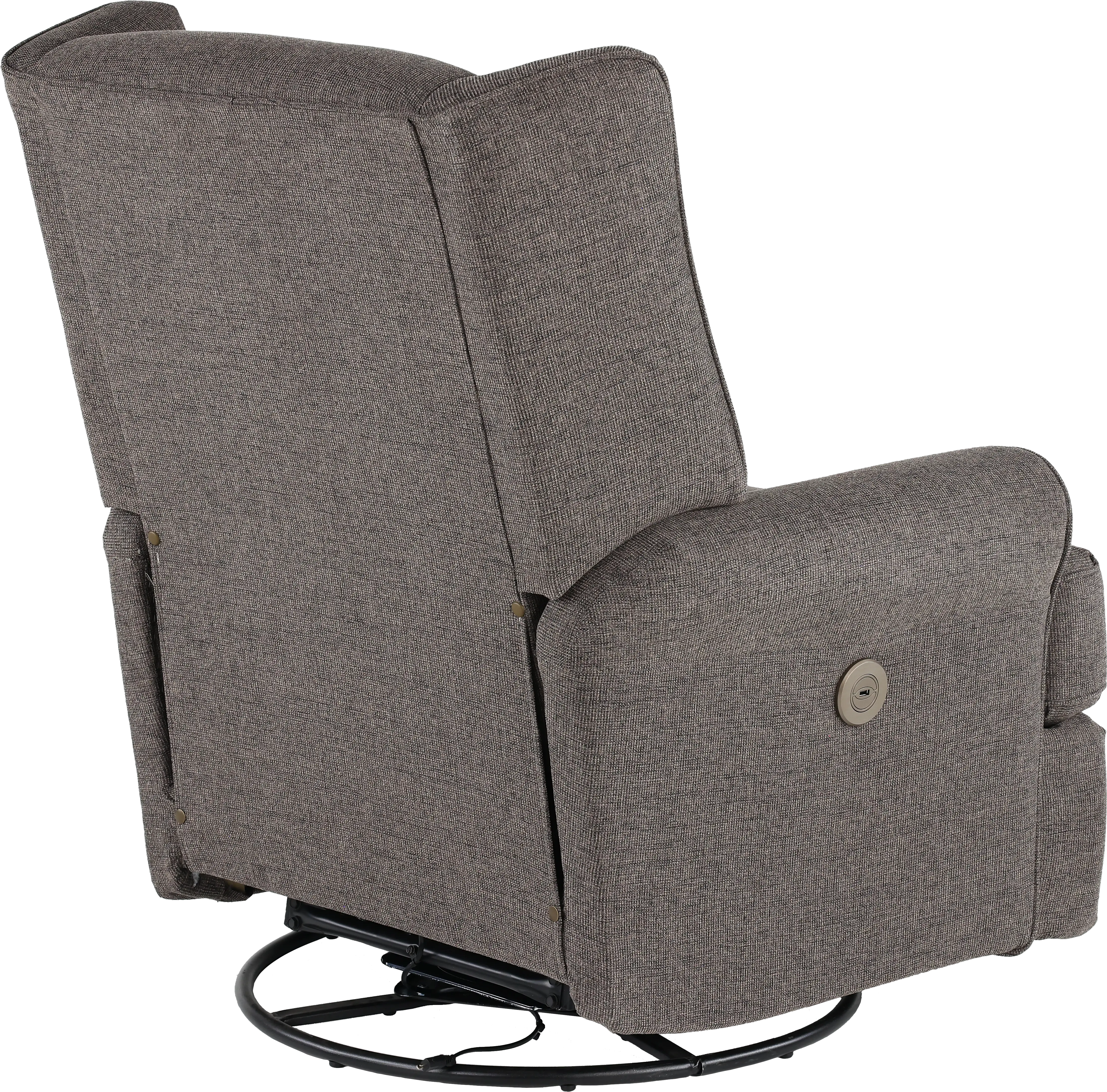 Logan Charcoal Gray Power Swivel Glider Recliner-7