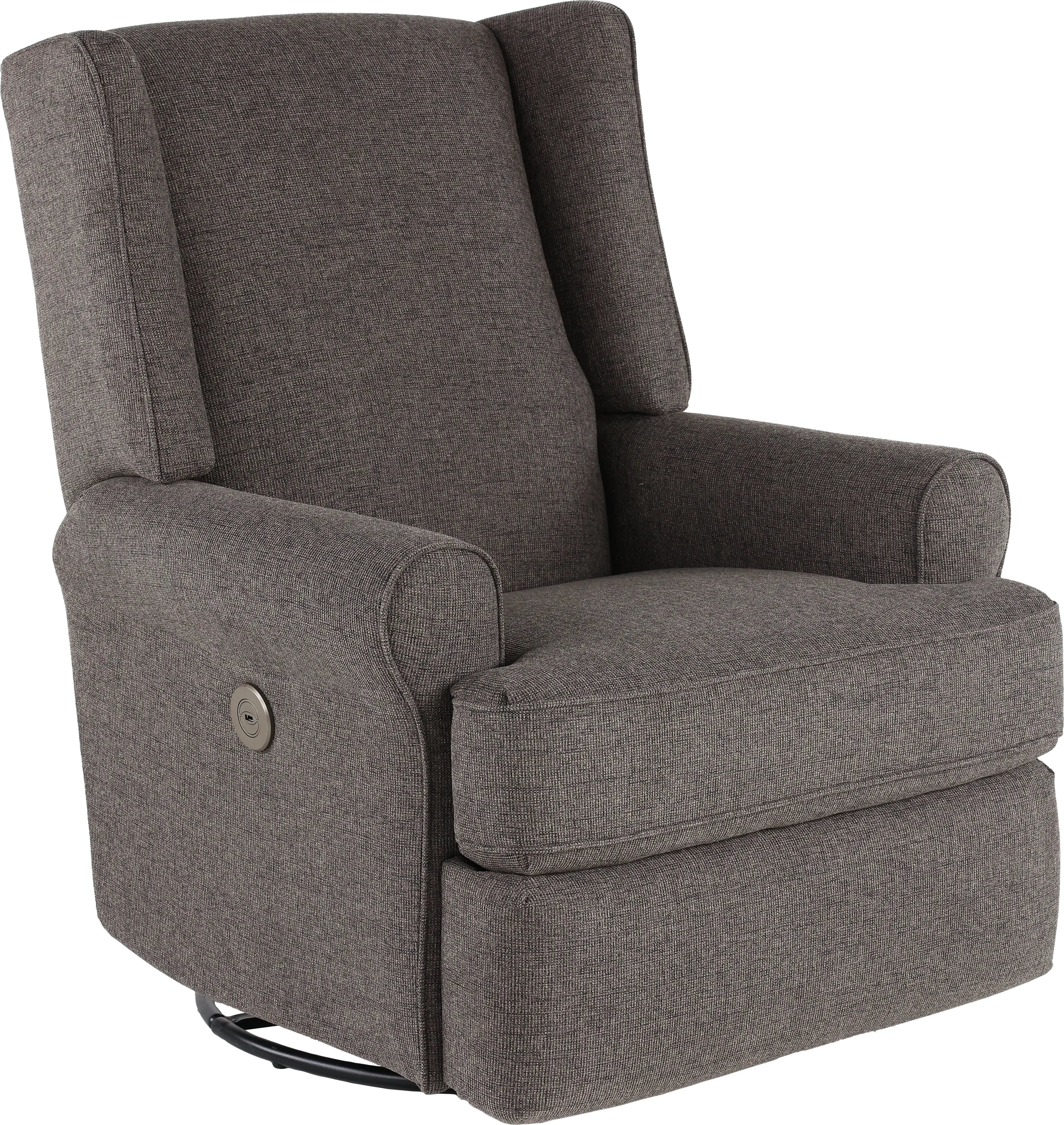 Logan Charcoal Gray Power Swivel Glider Recliner-3
