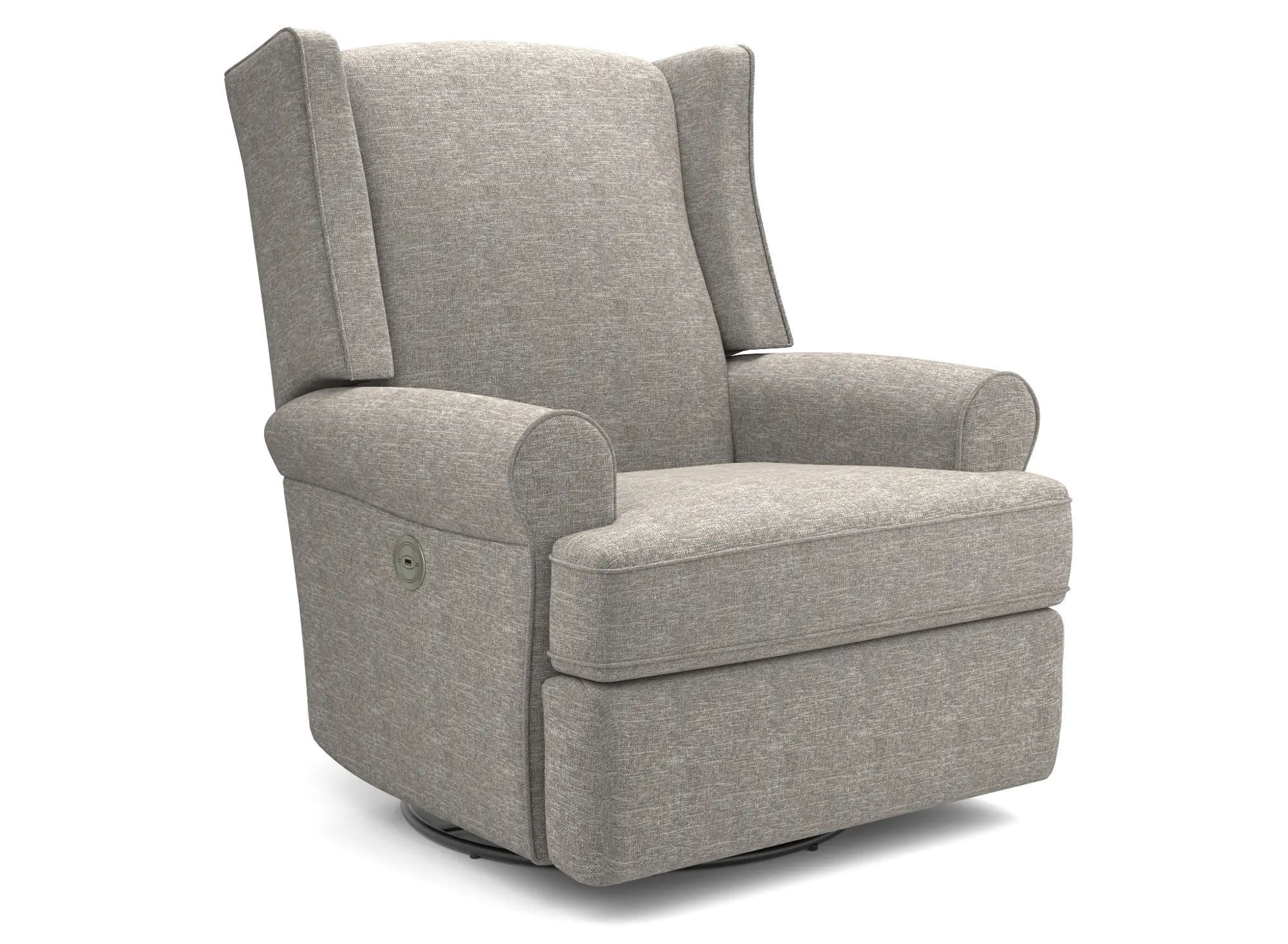 Logan Stone Gray Power Swivel Glider Recliner-1
