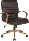 Mid-Back Faux Leather Black Office Chair