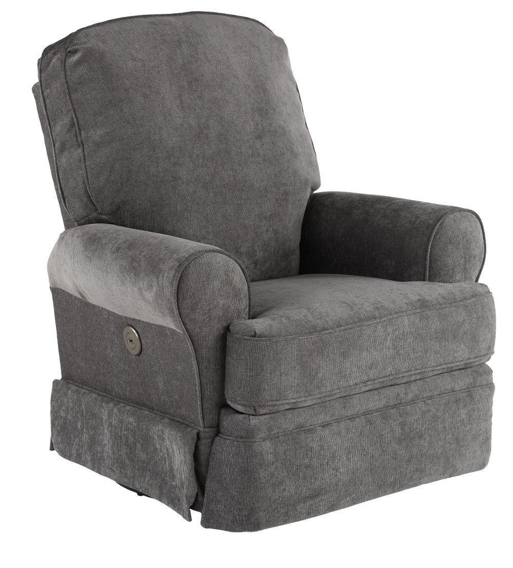 Juliana Charcoal Gray Power Glider Recliner with Swivel