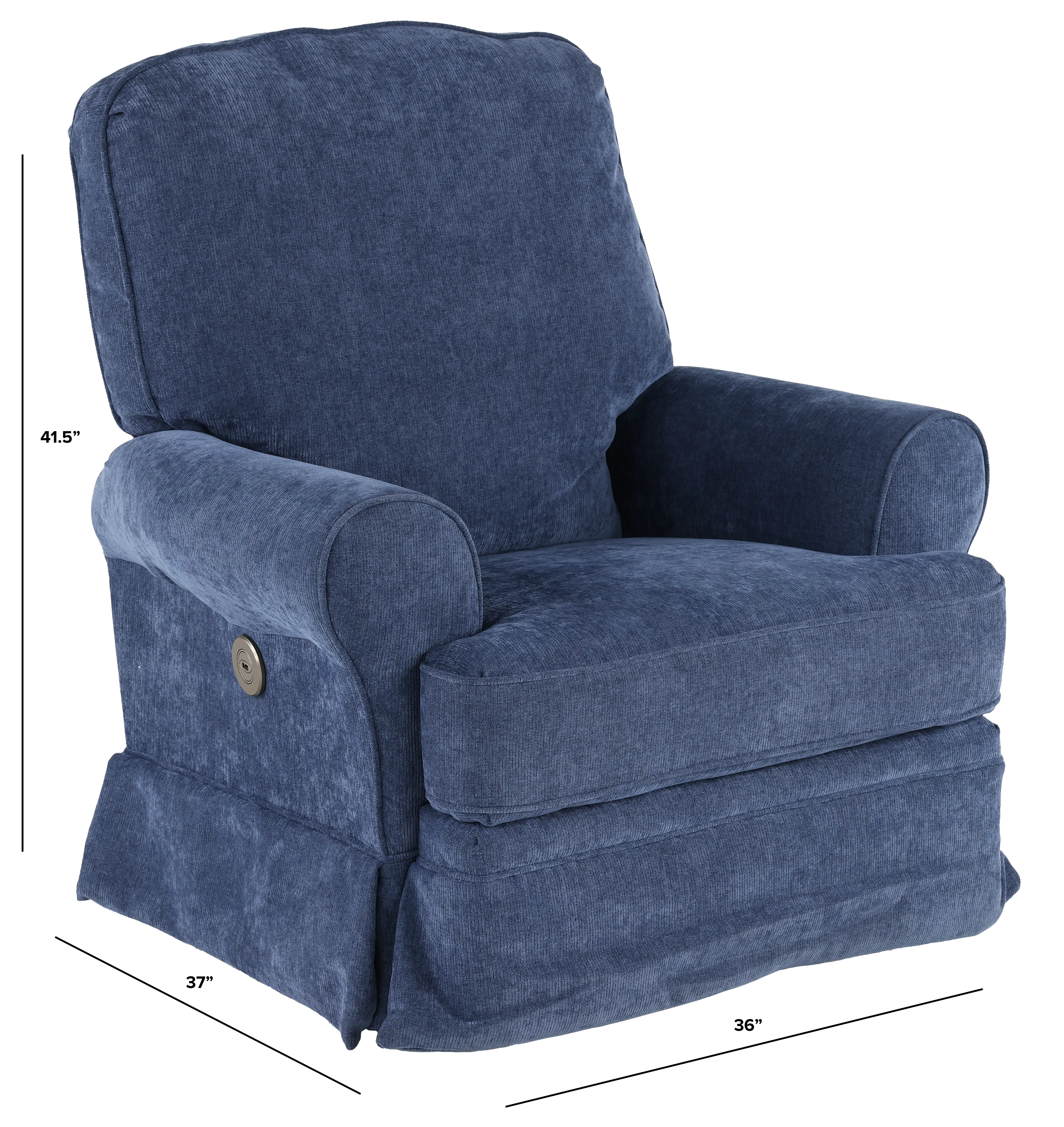 Juliana Royal Blue Power Glider Recliner with Swivel-3