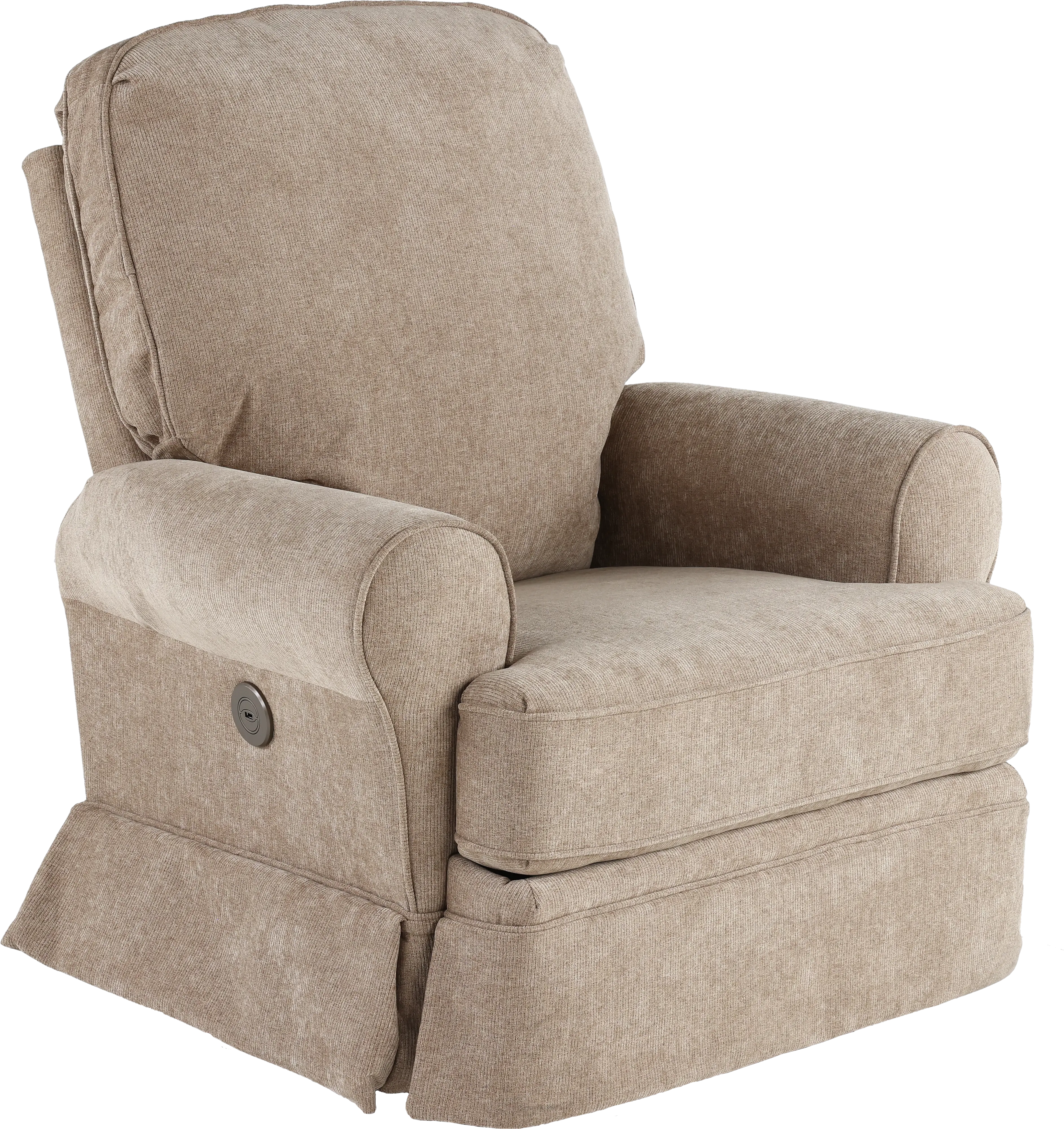 Juliana Mushroom Beige Power Glider Recliner with Swivel-1