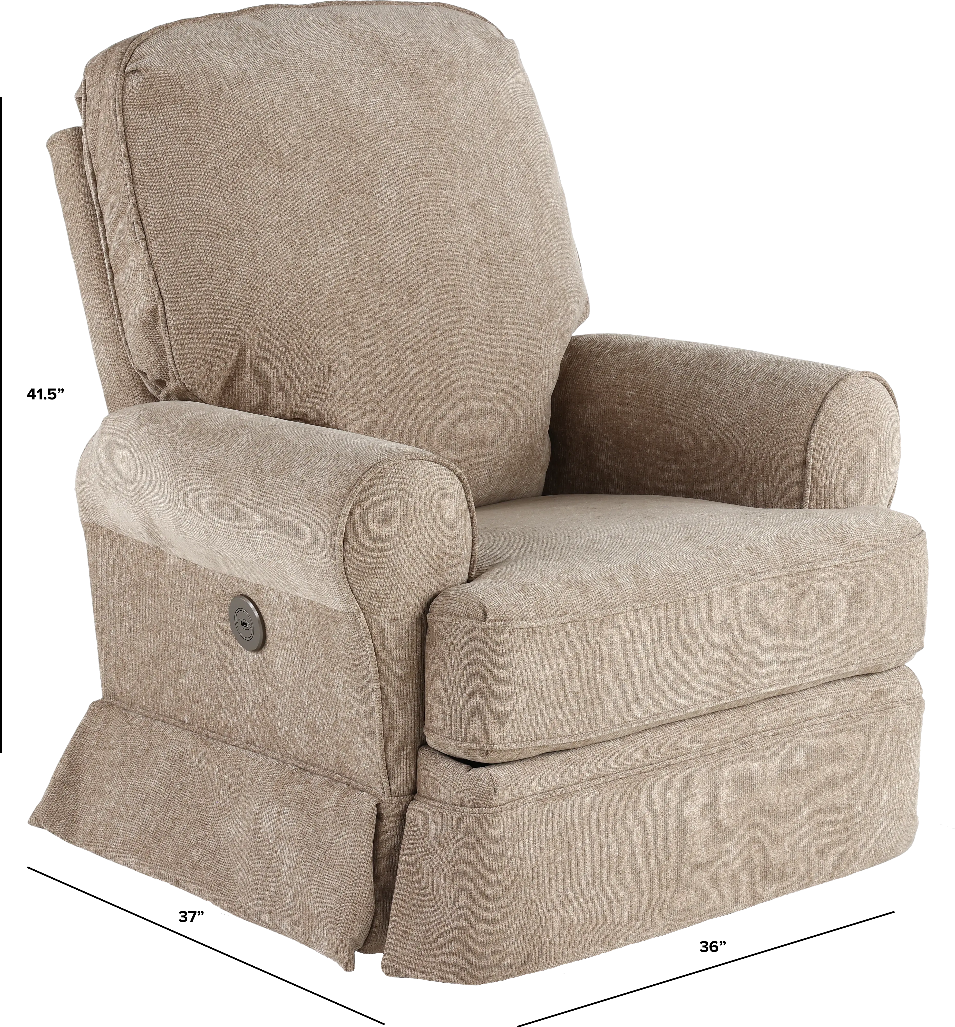 Juliana Mushroom Beige Power Glider Recliner with Swivel-3