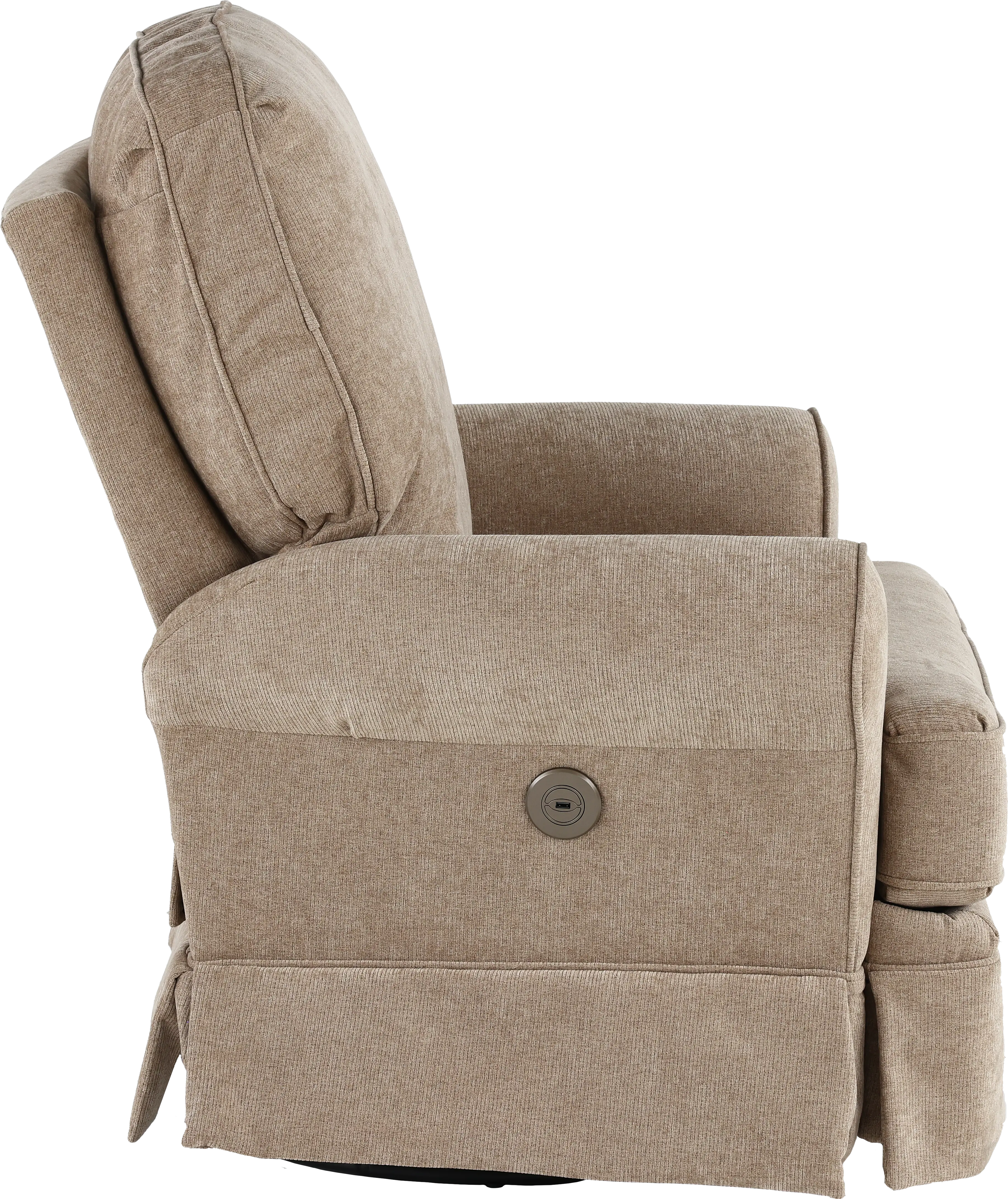 Juliana Mushroom Beige Power Glider Recliner with Swivel-6