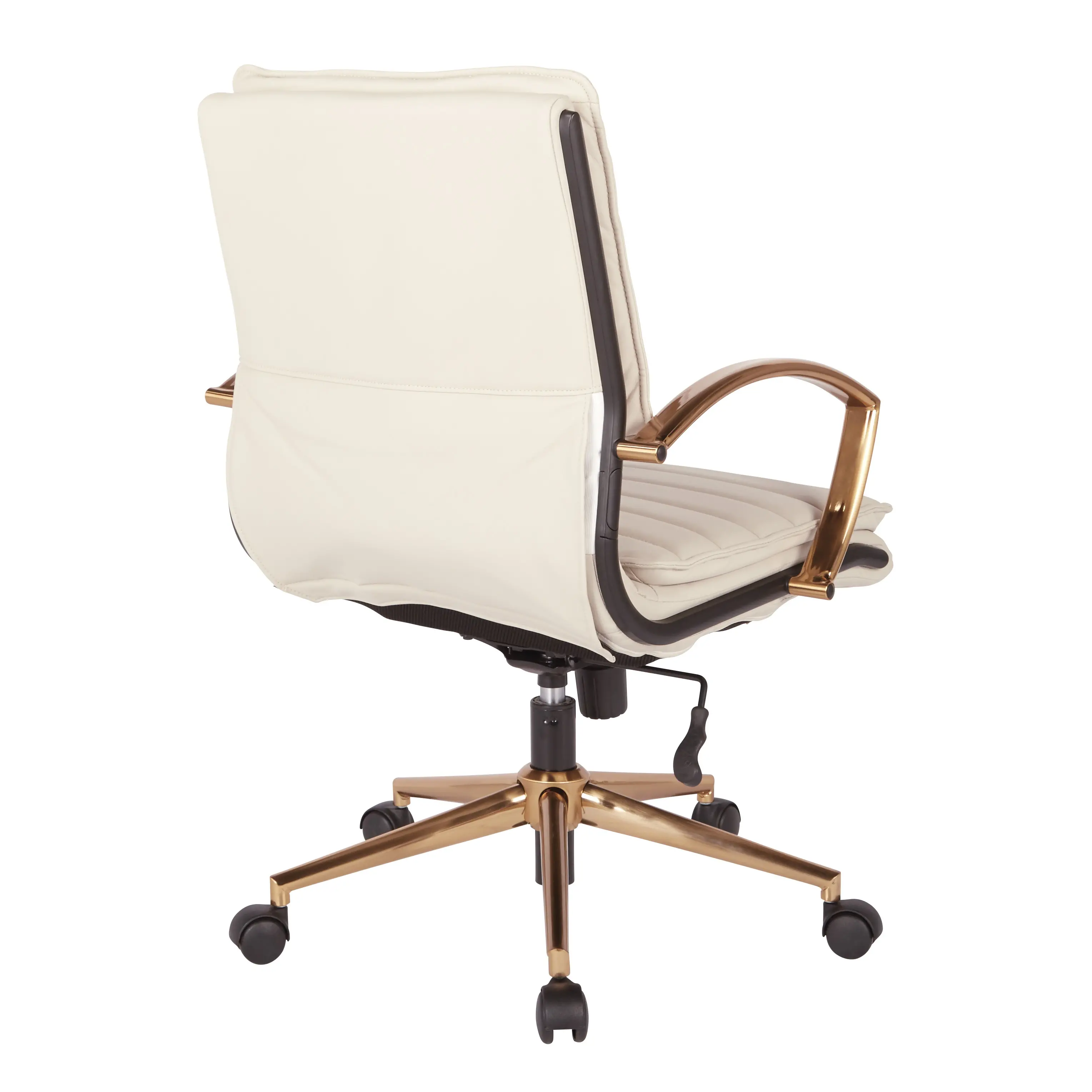 Mid-Back Cream and Gold Faux Leather Chair-3
