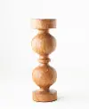 12  Brown Mango Wood Candle Holder
