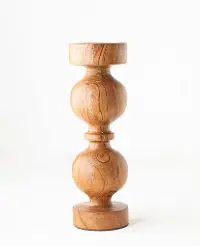 9  Brown Mango Wood Candle Holder