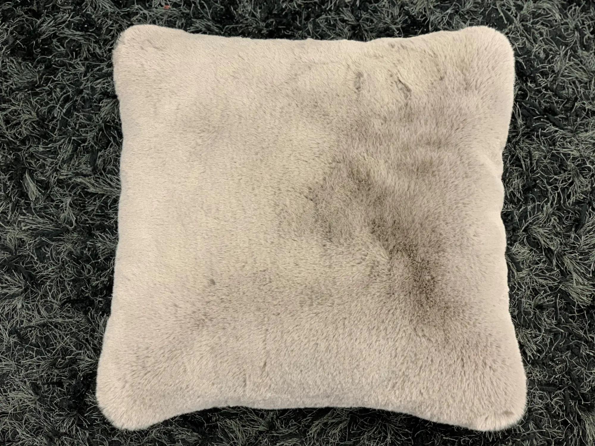 Chinchilla Mocha Brown Faux Fur Throw Pillow-2