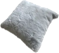 Chinchilla Silver Faux Fur Throw Pillow