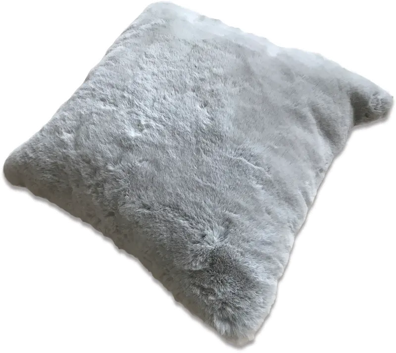 Chinchilla Silver Faux Fur Throw Pillow