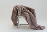 Chinchilla Rose Pink Faux Fur Throw Blanket