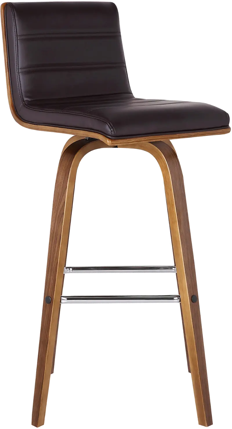 Vienna Walnut Brown Swivel Counter Height Stool