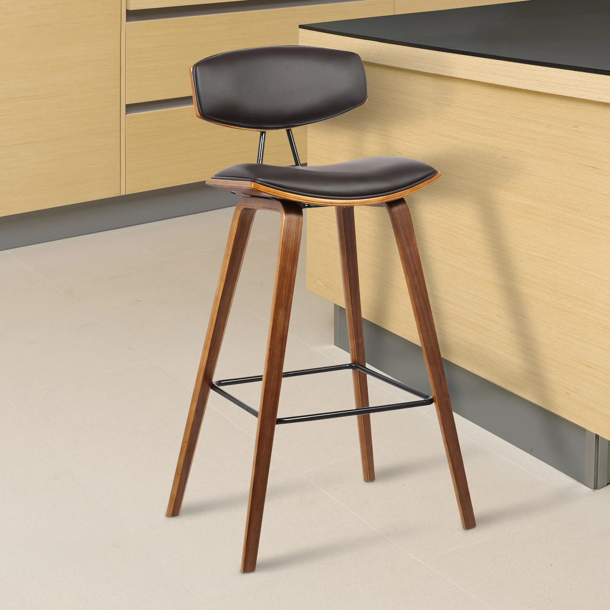LCFOBAWABR26 Mid Century Modern Upholstered Counter Height Stool - Fox-2