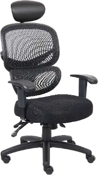 Boss Black Mesh Office Chair with Head Rest