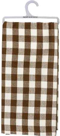 Brown and Off White Buffalo Check Dish Towel