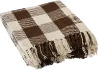Brown and Off White Buffalo Check Throw Blanket