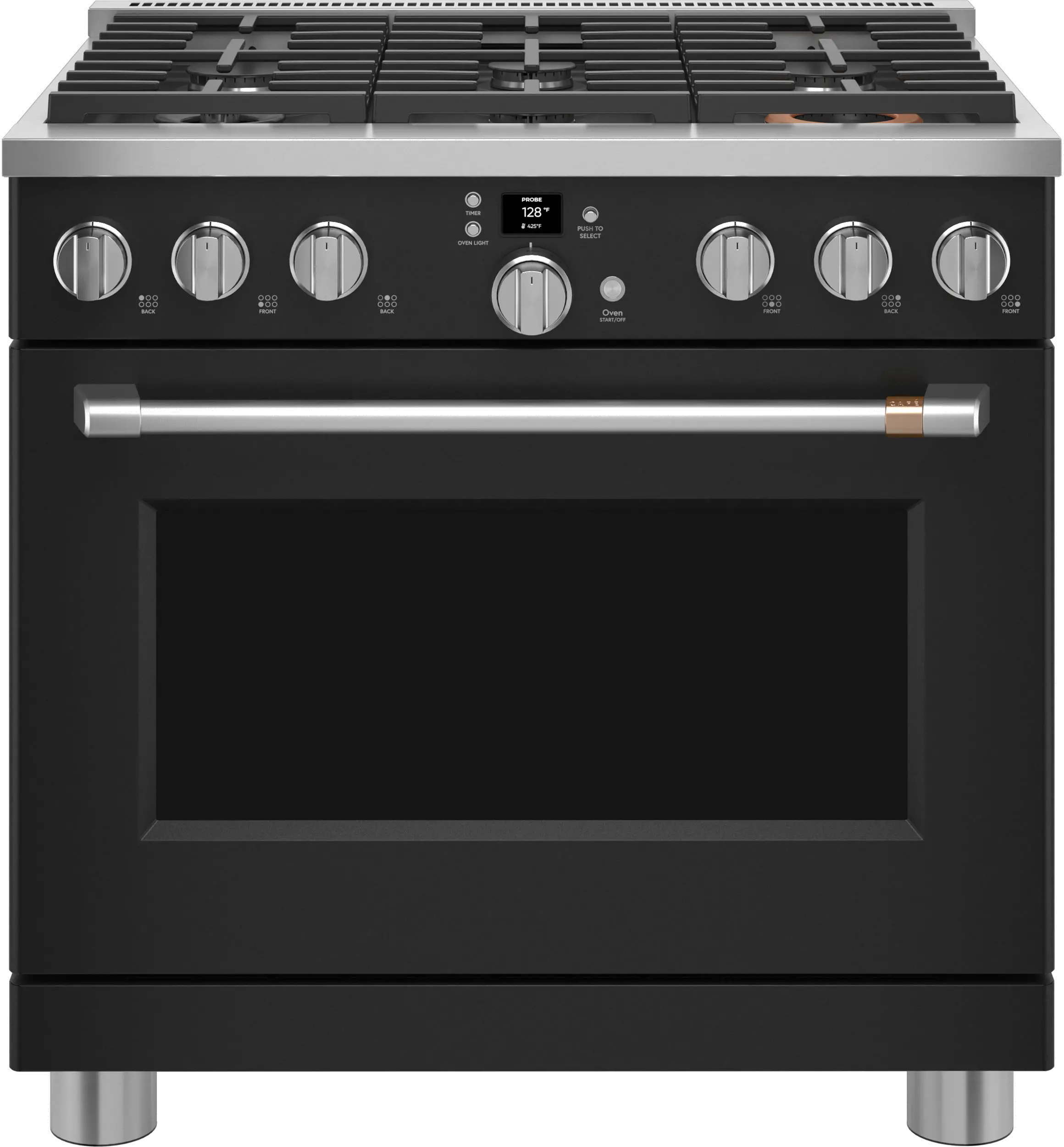 CGY366P3TD1 Cafe 6.2 cu ft Gas Range - Matte Black 36 Inch-1