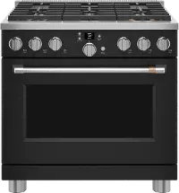 CGY366P3TD1 Cafe 6.2 cu ft Gas Range - Matte Black 36 Inch