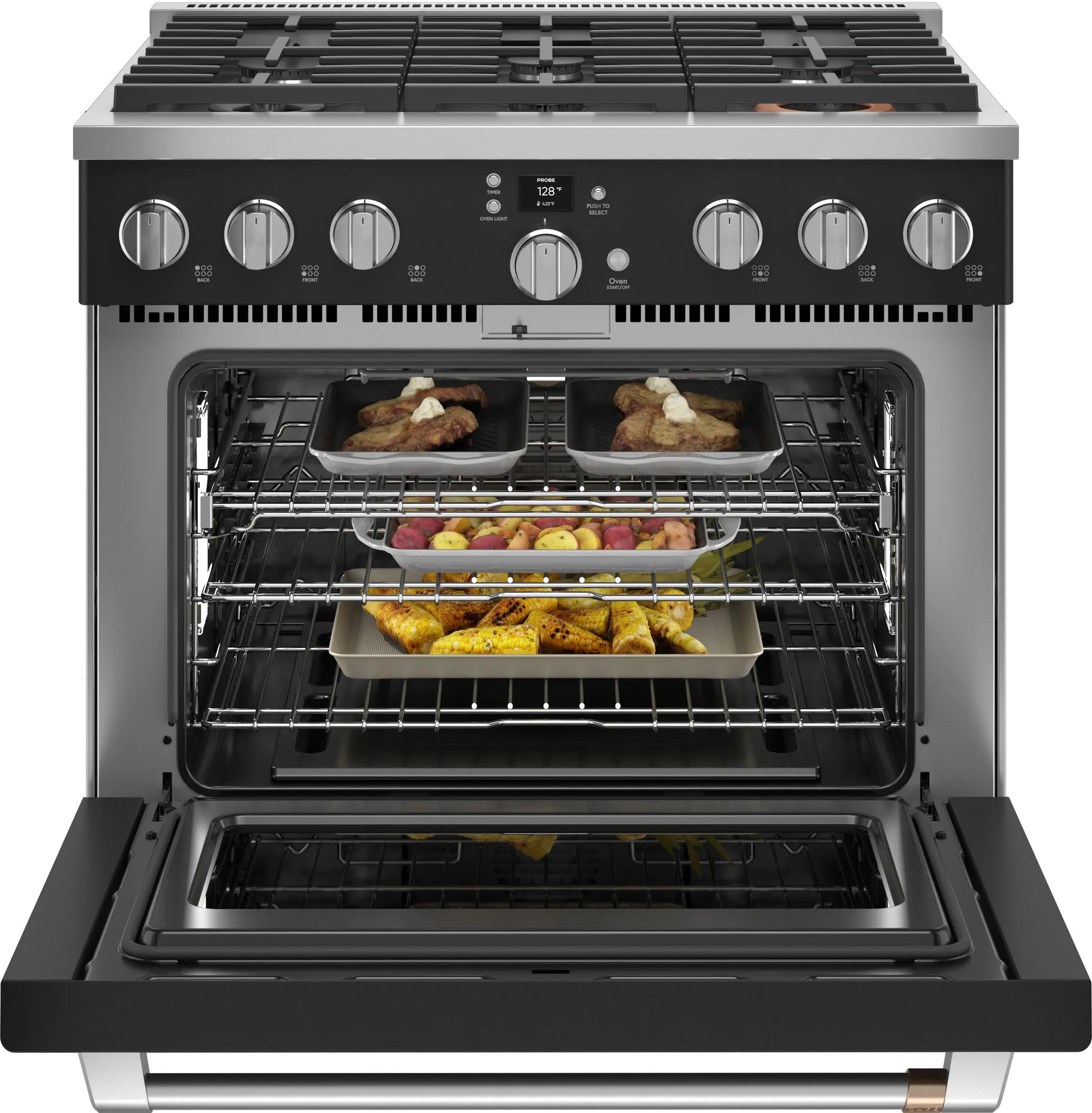 CGY366P3TD1 Cafe 6.2 cu ft Gas Range - Matte Black 36 Inch-3