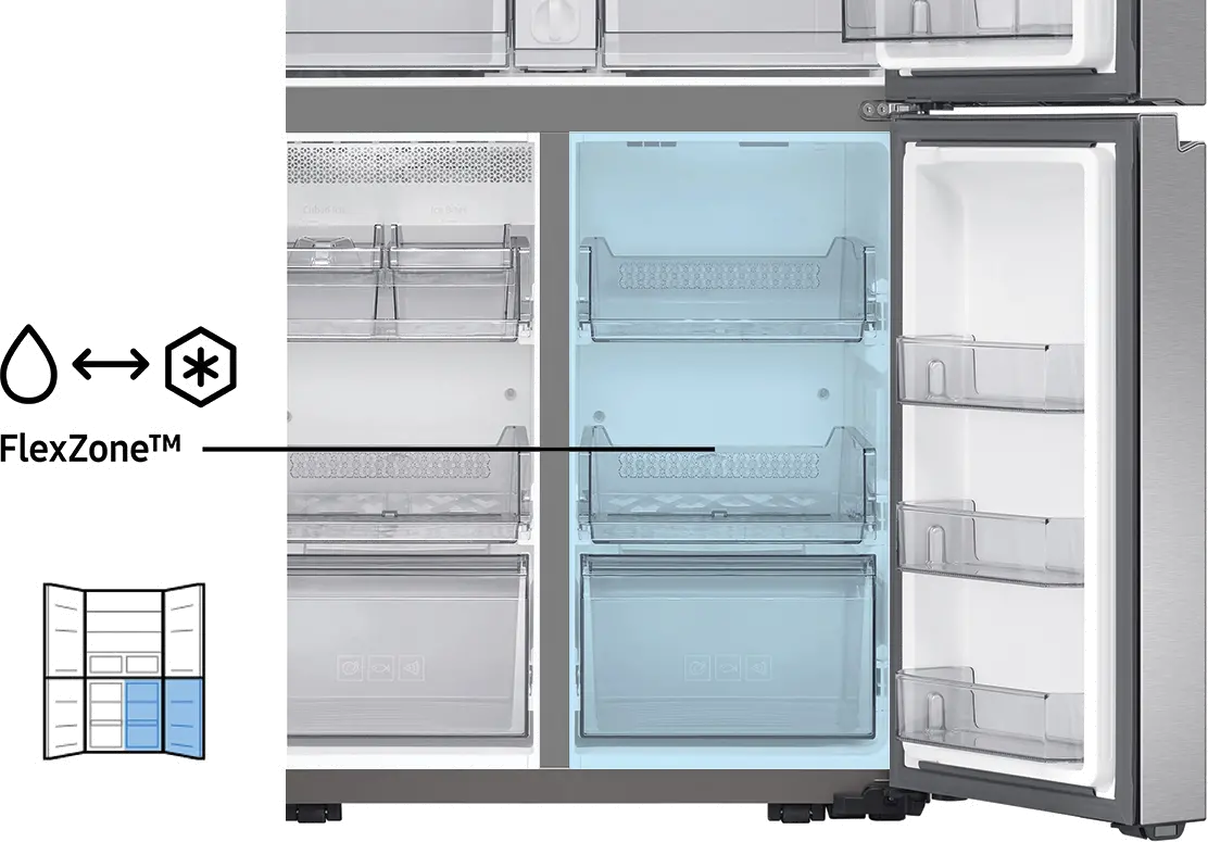 RF23A9671SR Samsung 22.8 cu ft 4 Door Refrigerator - Counter Depth Stainless Steel-12