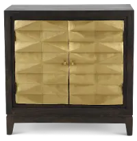 Abshire Dark Brown and Gold 2-Door Cabinet