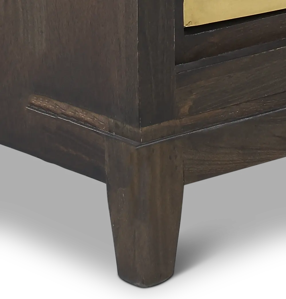 Abshire Dark Brown and Gold 2-Door Cabinet-8