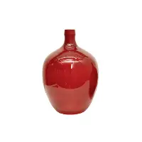 XM7257-RED/BOTTLE 15 Inch Red Glass Bottle