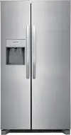 FRSS2623AS Frigidaire 25.6 Cu. Ft. Side‑by‑Side Refrigerator with External Ice and Water Dispenser – Stainless Steel