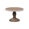 Brown Wood Tiered Stand with Bead Accent