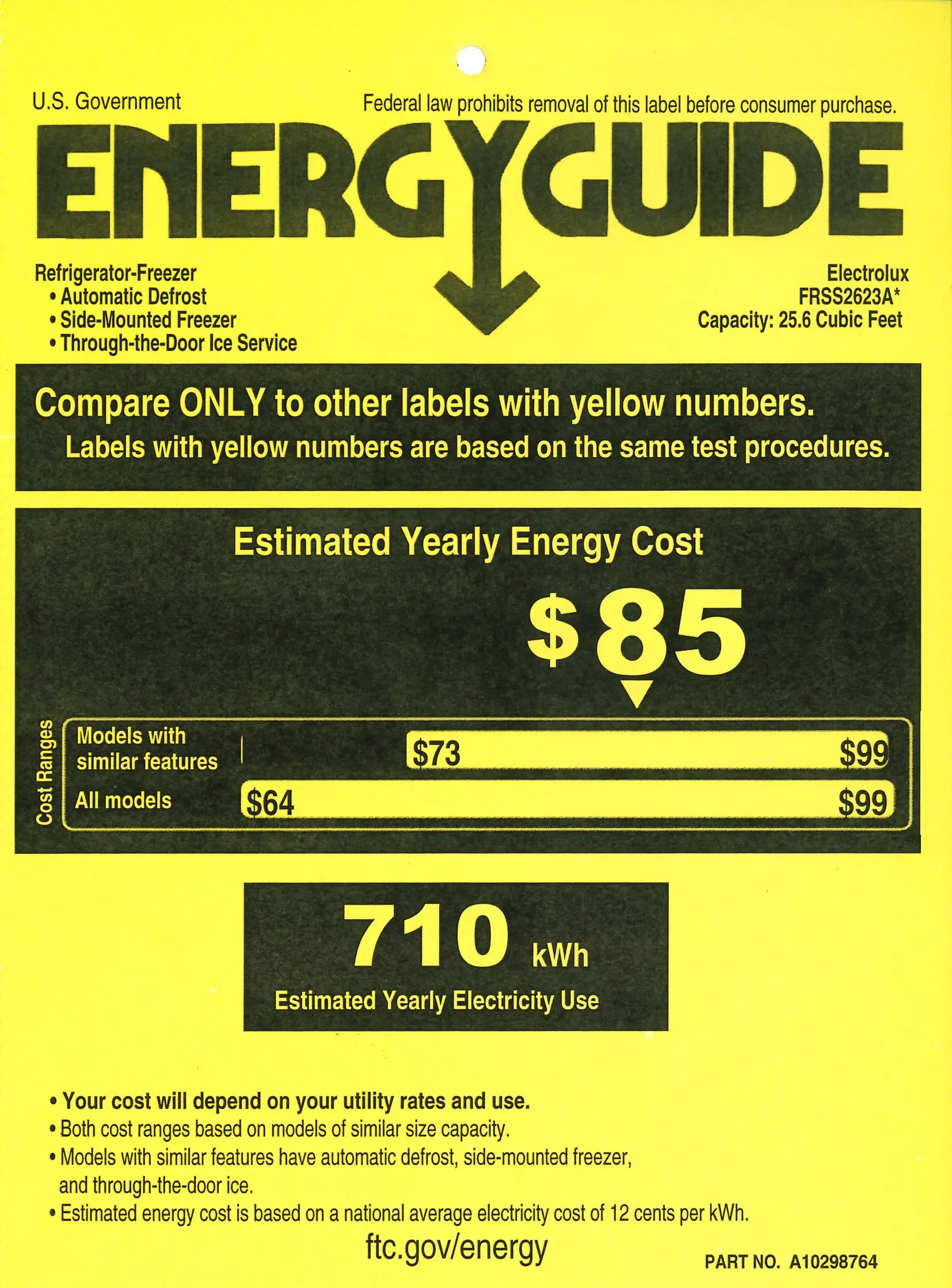 FRSS2623AB Frigidaire 25.6 cu ft Side by Side Refrigerator - Black-10