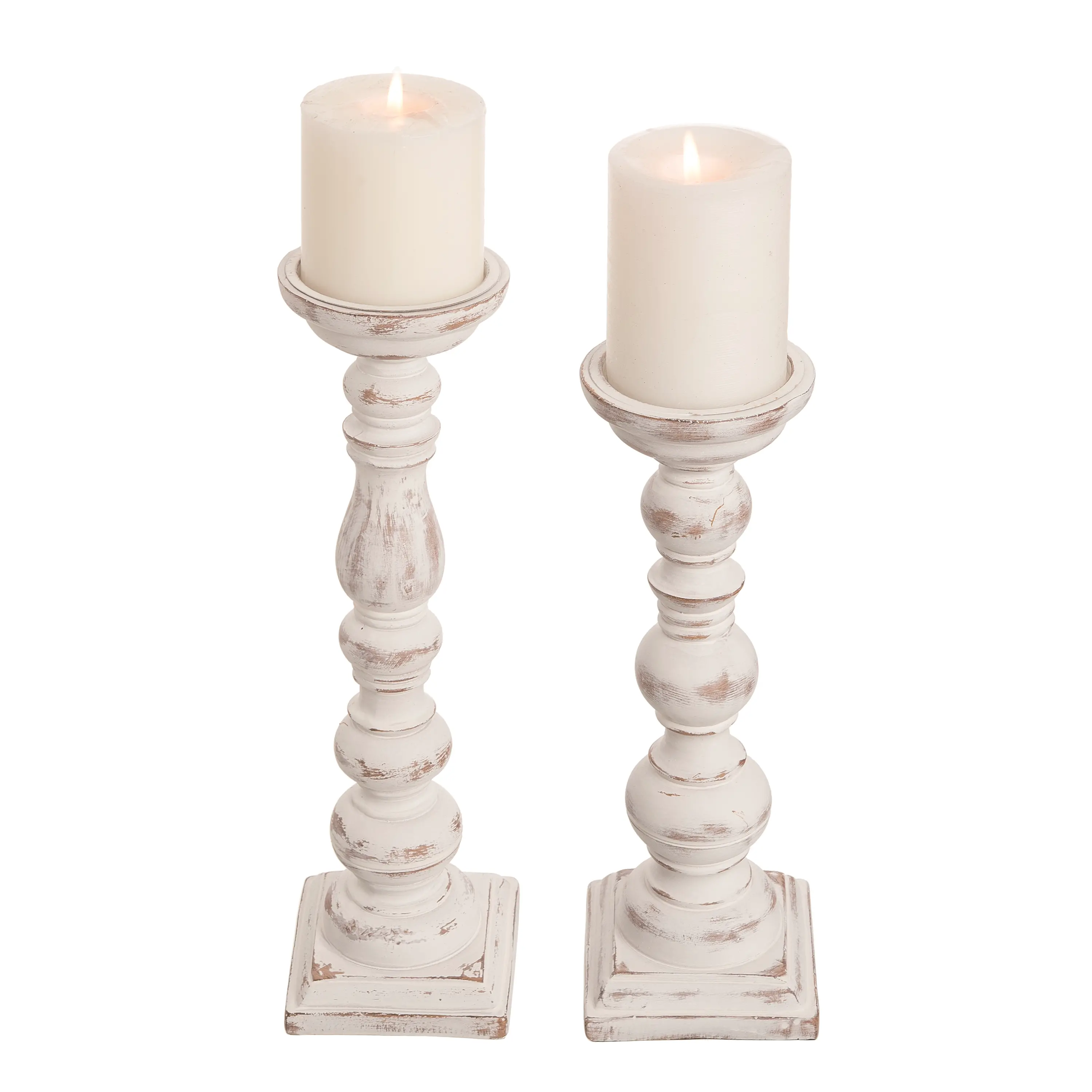 11  Resin White Wash Taper Candle Holder-1