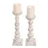 11  Resin White Wash Taper Candle Holder