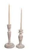 9  Cement White Wash Candle Holder Taper