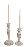 9  Cement White Wash Candle Holder Taper