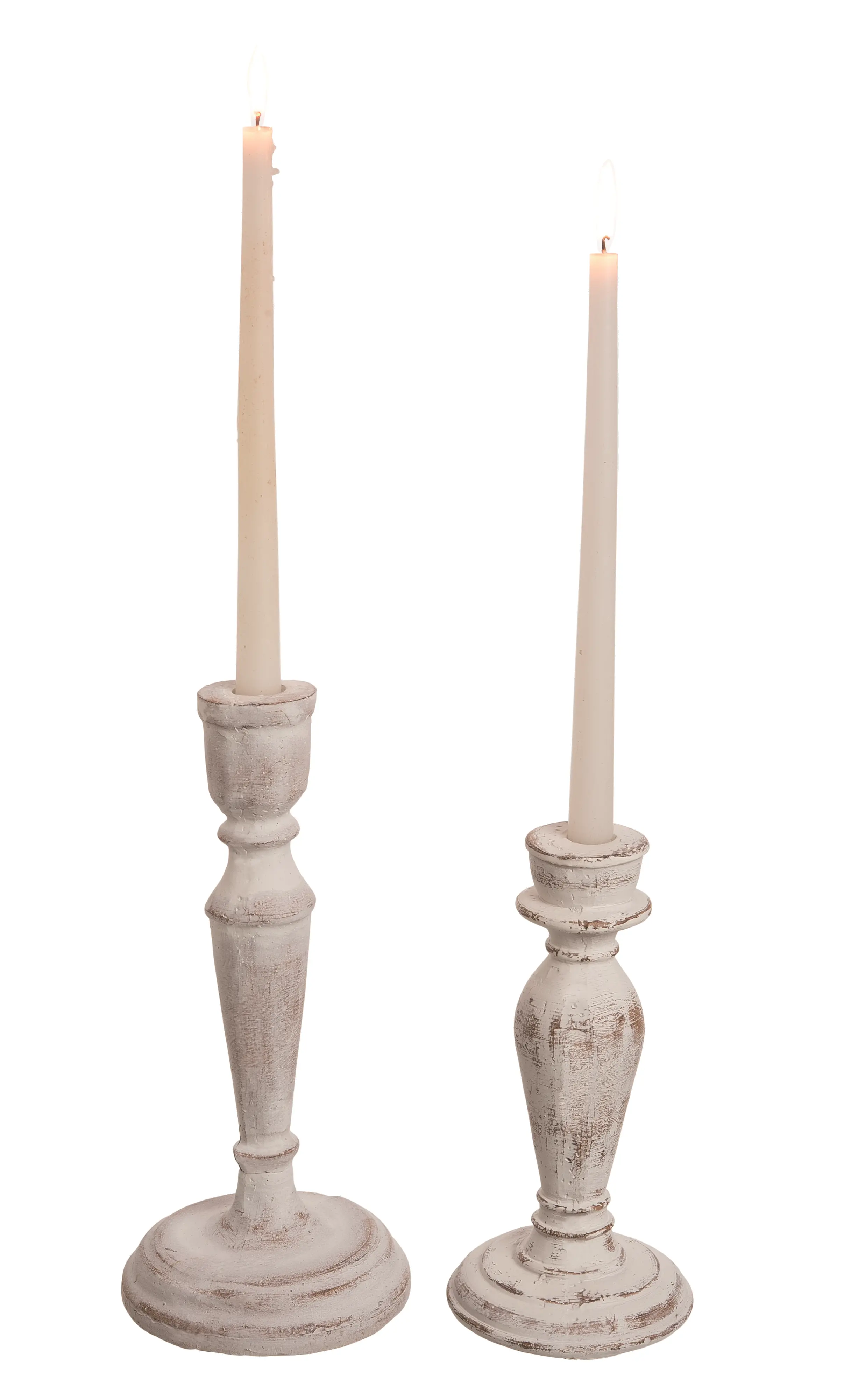 12  Cement White Wash Candle Holder Taper-1