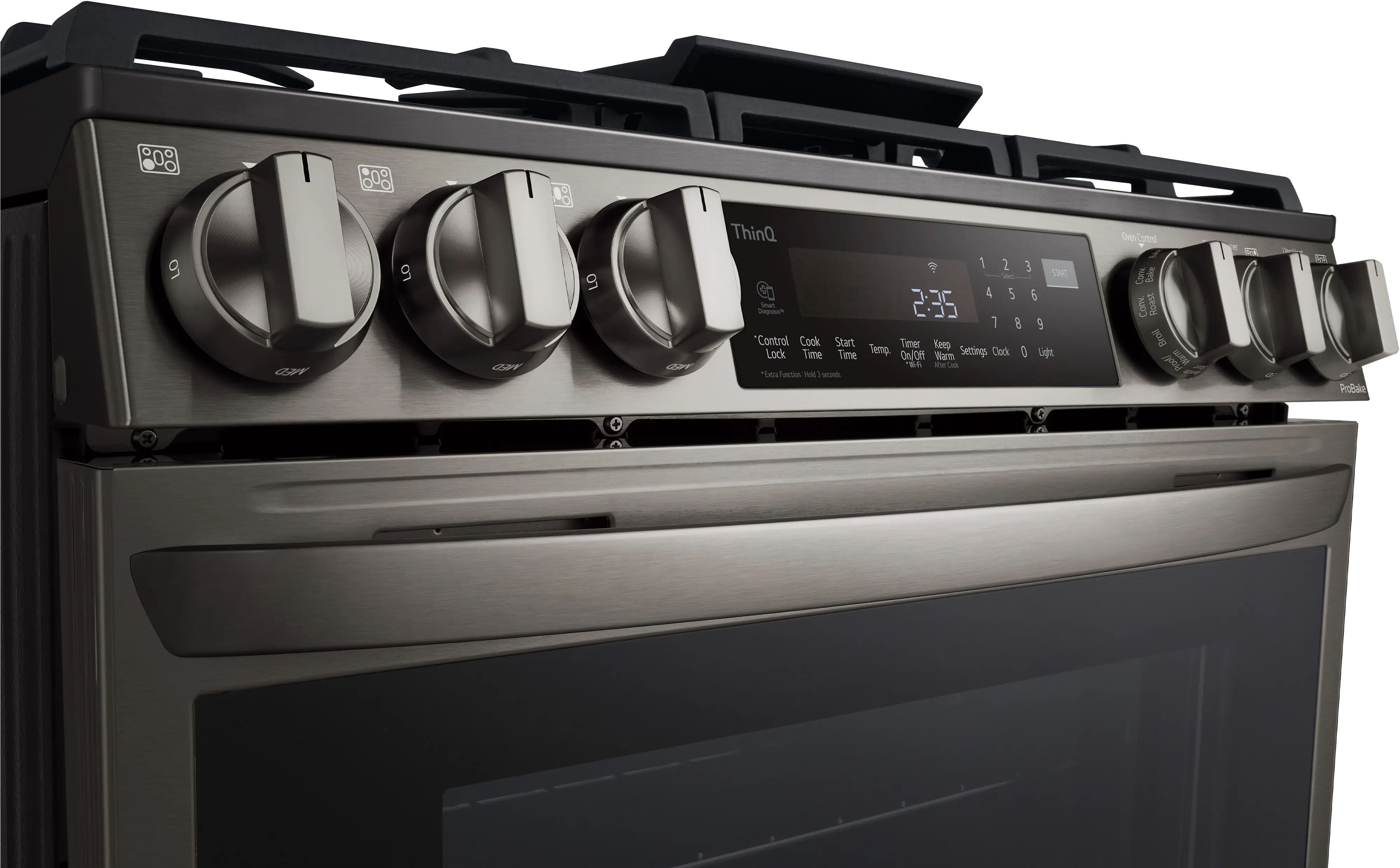 LSGL6335D LG 6.3 cu ft Gas Range with InstaView - Black Stainless Steel-6