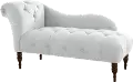 8087VLVWHT Carmen Velvet White Single Arm Chaise - Skyline Furniture