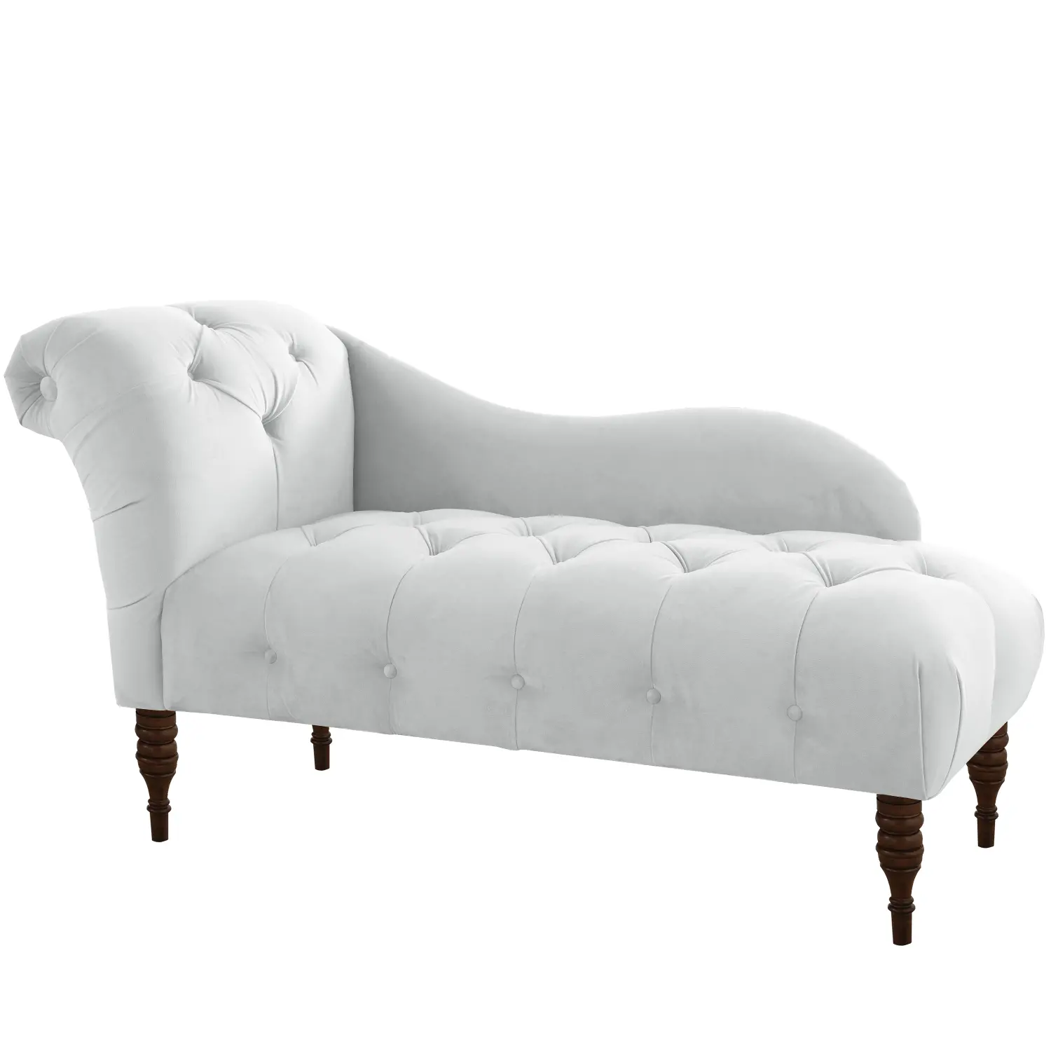 8087VLVWHT Carmen Velvet White Single Arm Chaise - Skyline Furniture-1