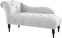 8087VLVWHT Carmen Velvet White Single Arm Chaise - Skyline Furniture