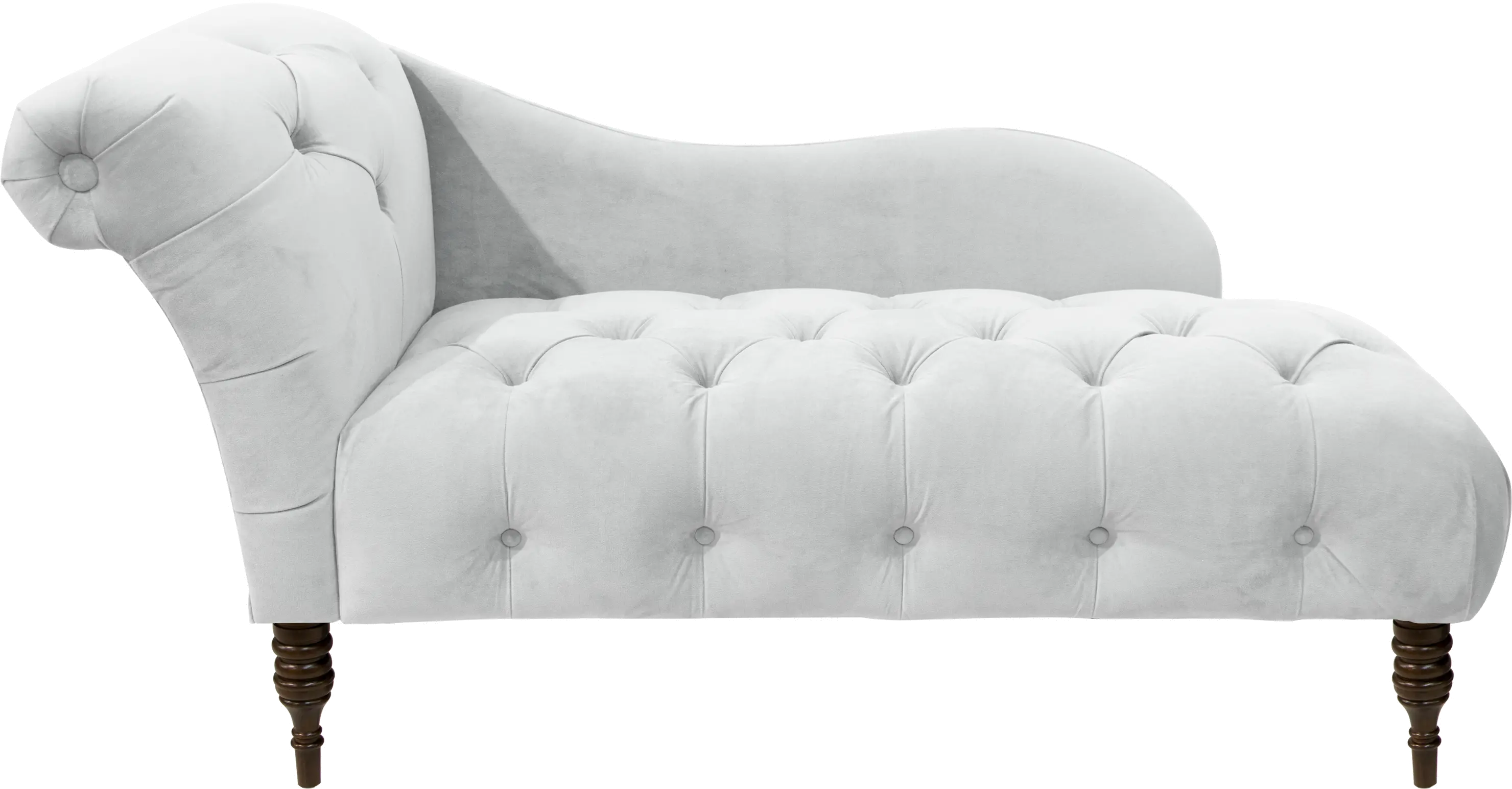 8087VLVWHT Carmen Velvet White Single Arm Chaise - Skyline Furniture-2