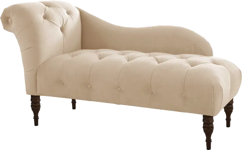 Carmen Velvet Pearl Single Arm Chaise - Skyline Furniture