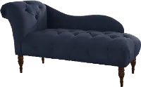 8087VLVINK Carmen Velvet Navy Single Arm Chaise - Skyline Furniture