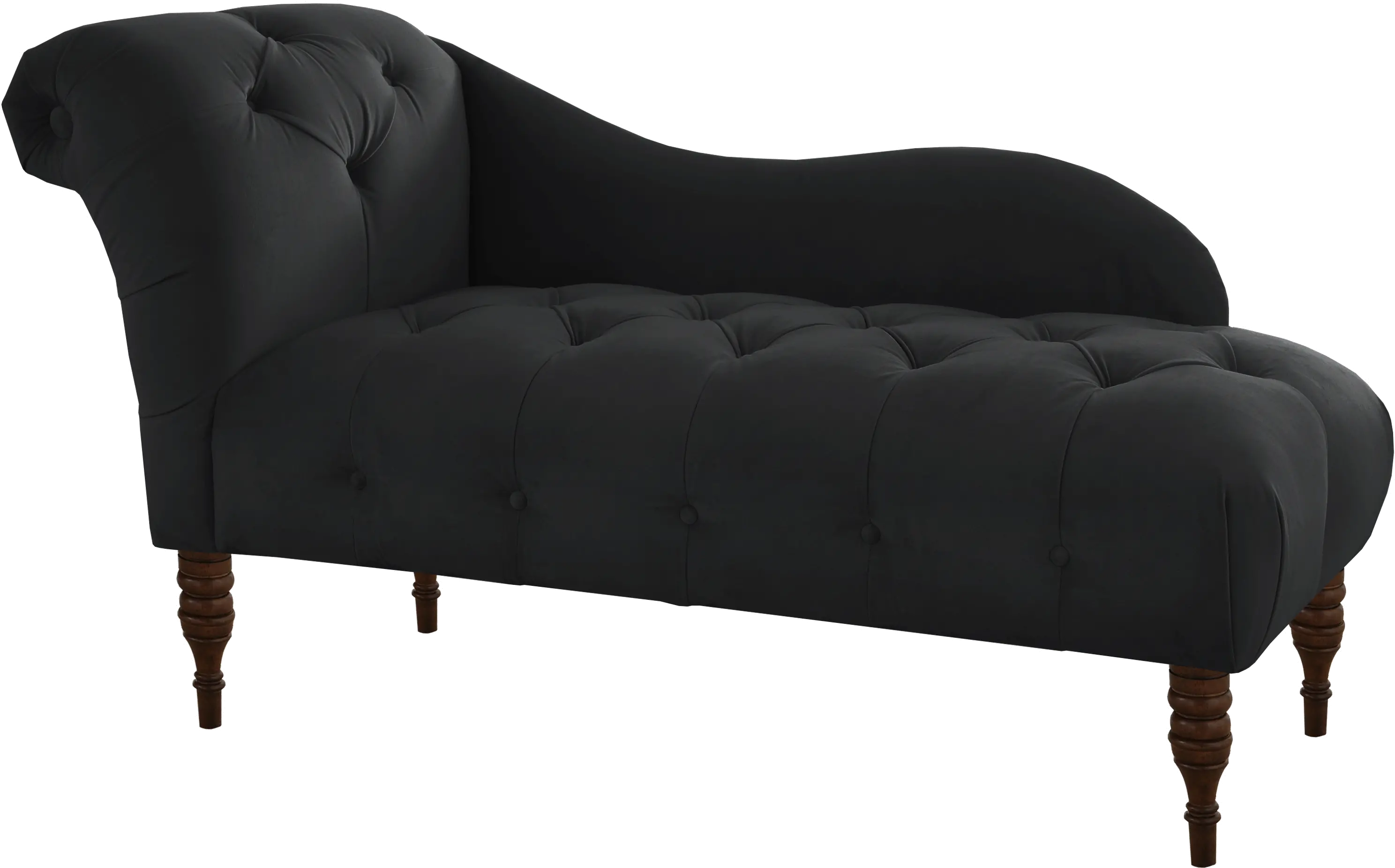 8087VLVBLC Carmen Velvet Black Single Arm Chaise - Skyline Furniture-1