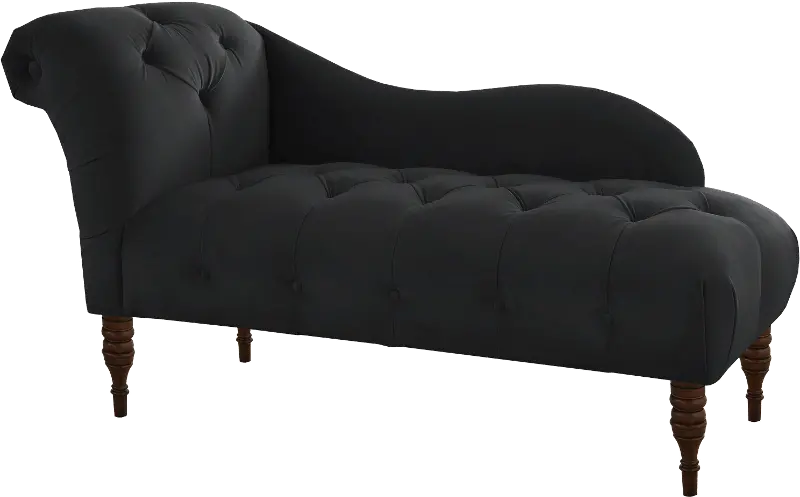 Carmen Velvet Black Single Arm Chaise - Skyline Furniture