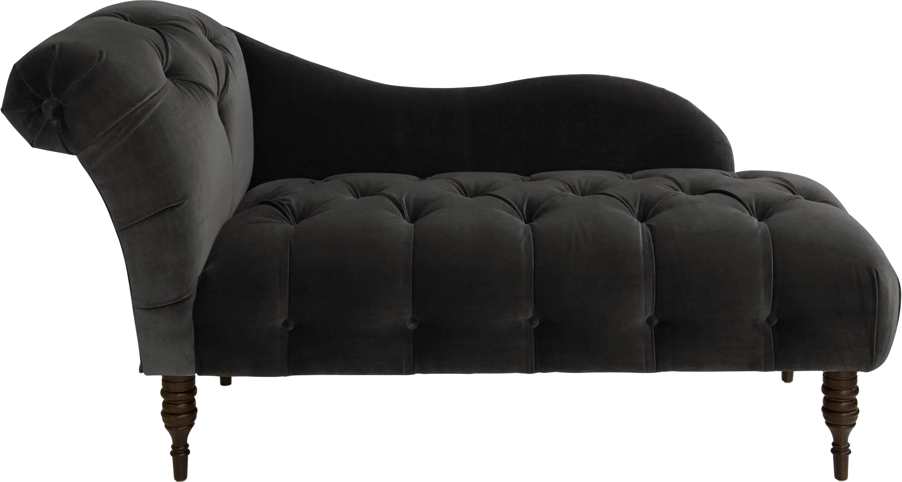 8087VLVBLC Carmen Velvet Black Single Arm Chaise - Skyline Furniture-2